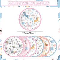Platos de Papel de Dibujos Animados en Oferta, Vajilla Desechable para Fiestas Infantiles, Unicornio, Arcoíris, Cumpleaños, Artículos para Baby Shower