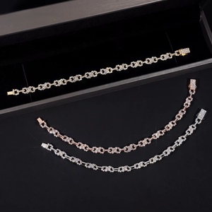Custom Moissanite Bracelet Luxury Iced Out 925 Sterling <b>Silver</b> Hip Hop Stylish Diamond Chain <b>for</b> <b>Men</b> and Women - Product Image 1