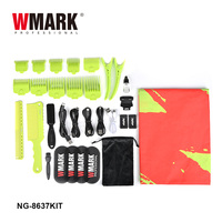 WMARK NG-8637KIT Kit de Barbería Profesional 5 en 1 Verde, Recargable, con Caja de Regalo Portátil para Barbería