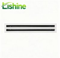 Diffuseurs linéaires Lishine modernes en plastique ABS et aluminium avec boîtier pour systèmes CVC d'entrepôt - Durables et réglables