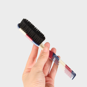 Brosse à barbe pour homme à rayures double face, en plastique PP et nylon, brosse de nettoyage des cheveux, brosse à barbe pour homme, brosse à coiffer la barbe - Product Image 5