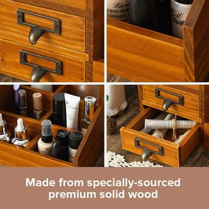 Solid Wood <b>Makeup</b> Organizer With Drawers And Compartments For Desktop Storage <b>Box</b> - Product Image 5