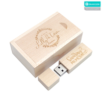 Clé USB en bois avec boîte clé USB U disque cadeau Logo personnalisé clé USB en bois vente en gros
