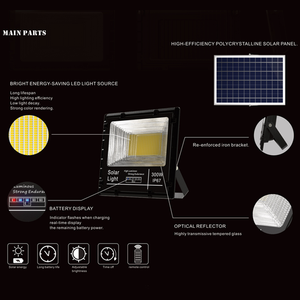 Projecteur solaire LED haute luminosité avec télécommande, en aluminium, étanche IP65 pour extérieur, 100W 200W 300W 400W 500W 1000W NJ-JB - Product Image 4