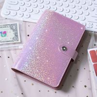 Carnet de budget A6 en similicuir Macaron pour le commerce transfrontalier, avec 100 feuilles à reliure à anneaux pour la gestion du budget.