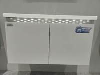 Meuble de salle de bain mural étanche avec miroir LED intelligent, coiffeuse en aluminium et acier inoxydable pour la maison