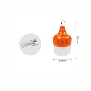 USB Rechargeable <b>LED</b> Emergency Light 175mm White Plastic Outdoor Camping Lamp Hook Cable 4800mAh LiFePO4 <b>Battery</b> IP20 Rated - Product Image 5