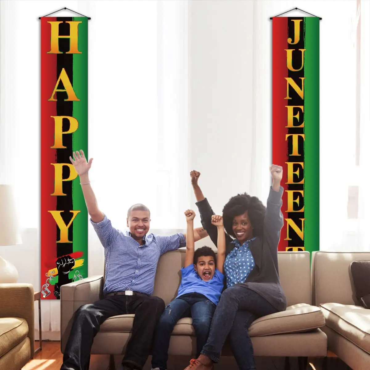 Juneteenth Black history Freedom Day festival Outdoor Decorative Hanging Porch Banner Door Flags