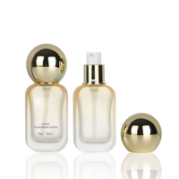 Fantaisie Designer En Gros 30ml Fondation Bouteille En Verre Presse Pompe Vide Lotion Emballage Fantaisie 1 oz Emballage Cosmétique