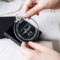 Décoration de Noël en verre transparent de forme ronde pas chère, pendentif pour arbre de Noël, ornements en verre avec boîte cadeau