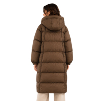 Doudoune longue pour femme en duvet d'oie 90% avec capuche auto-chauffante amovible, coupe-vent, manteau d'hiver matelassé, vente en gros