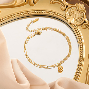 Populaire En Acier Inoxydable Cheville <span class=keywords><strong>Lot</strong></span> Chaîne Fille <span class=keywords><strong>Bracelet</strong></span> Fille <span class=keywords><strong>Femme</strong></span> En Ou 2024 Luxe Pour Les Femmes Custumaize - Product Image 3