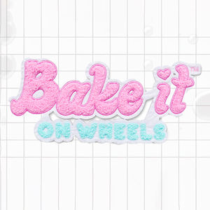 JP 블랙 셔닐 패턴 타월 고무 장 의류 장식 봉제 컬러 자수 천 사용자 정의 열 프레스 패치 - Product Image 1