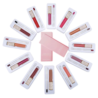 Ensemble de lèvres 2-en-1 à marque privée |   Kit de rouge à lèvres liquide mat à base de plantes, non toxique et imperméable, avec crayon à lèvres assorti |   Maquillage en gros