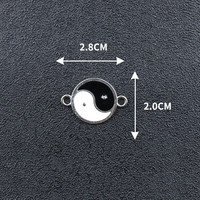 Petit pendentif pendentif métal chinois Taiji breloque alliage plat émail méditation huit trigrammes pour bijoux pour enfants Yin Yang breloques