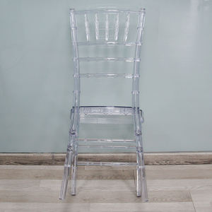 Sedie <span class=keywords><strong>Tiffany</strong></span> in Plastica Bianca Trasparente dal Design Moderno con Finitura Lucida/Satinata per Matrimoni e Hotel - Product Image 4