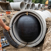 Boule de test pneumatique gonflable pour le blocage et la détection des fuites dans les canalisations d'égout