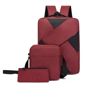 Offres Spéciales port de charge USB 3 en 1 ensemble sac à dos pour ordinateur portable Oxford tissu voyage étudiant école sac à dos pour filles garçons