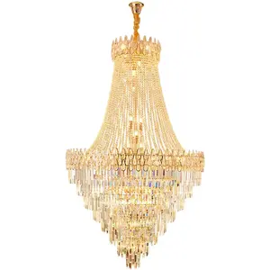Customized Home Modern Round Gold Led Big Size Lustre Light Crystal Chandelier