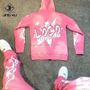 Sudaderas con Capucha y Cremallera para Hombre, Talla Grande, Estilo Urbano, Lavado Ácido, con Estampado Gráfico y Logotipo Personalizado - Product Image 2