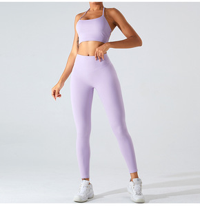 Wholesale Women Square Neck Yoga Bra Halter Multi Cross Strappy <b>Back</b> Removable Pad Sports Bra <b>Low</b> Impact Athletic Crop <b>Top</b> - Product Image 5