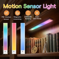 Lumière LED à détecteur de mouvement rechargeable par USB, éclairage magnétique sans fil sous les armoires pour cuisine, garde-manger, escaliers
