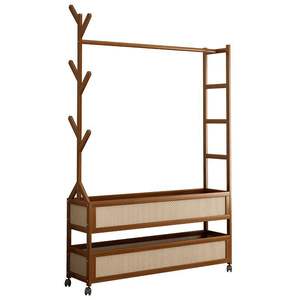 Perchero de pie sencillo de bambú para ropa, ahorrador de espacio, para dormitorio y uso doméstico. - Product Image 5