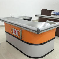 Comptoir de caisse de magasin d'occasion, design RUNDA SHELF, comptoir de réception, design de table de caisse RUNDA SHELF
