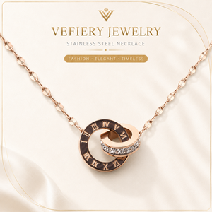 Collier pendentif tendance pour femme en acier inoxydable plaqué or avec chaîne serpent, bijou à porter au quotidien - Product Image 1