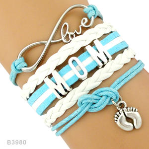 Pulseras de cuero hechas a medida para el hogar, brazaletes de cuero personalizados de fábrica para el amor infinito, Baby Shower, madre, padre, papá, hija, hijo e hijos - Product Image 4
