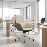 Chaise de bureau ergonomique de luxe avec cuir véritable et mousse haute densité, chaises pivotantes de direction à dossier haut de style européen