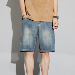 Shorts <span class=keywords><strong>en</strong></span> jean délavés vintage pour hommes avec logo personnalisé de haute qualité et à bon prix Shorts <span class=keywords><strong>en</strong></span> jean - Product Image 2