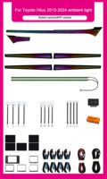 Éclairage ambiant LED 64 couleurs SJC pour Toyota Hilux 2015-2024 Modèles LHD/RHD Symphonie dynamique Kit d'éclairage ambiant K4