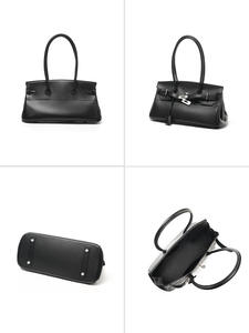 Sac fourre-tout en cuir pleine fleur, sac à bandoulière structuré avec fermeture à cadenas, sac à main en cuir <span class=keywords><strong>de</strong></span> vache véritable, grande capacité pour le bureau et le travail - Product Image 5