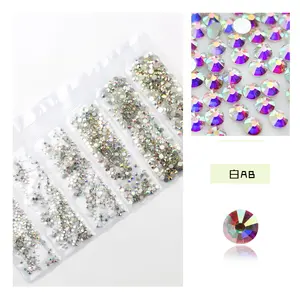 Cross border recommended nail accessories Crystal Glass nail drill Flat drill rhinestone 6 grid separate package diy nail access