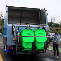 Camion de nettoyage de poubelles 120L240L660L1100L avec buse haute pression, bacs à déchets, réservoirs d'eau indépendants, pistolet pulvérisateur manuel