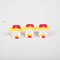 Mini Fudge God Wealth fait main, adorable ours en peluche rubis, poupée de dessin animé tricotée en fil, décoration suspendue, rembourrage en coton PP, style QQ pour fête