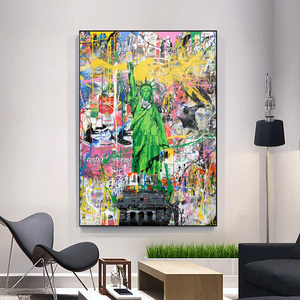 Statue de La Liberté Rue Graffiti Art <span class=keywords><strong>Toile</strong></span> Peinture sur Le Mur Art Affiches et Gravures Abstraites Mur Photo pour La Décoration Intérieure - Product Image 3