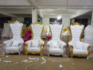 Silla de fiesta con respaldo alto del fabricante de Guangdong, clásica, antigua, blanca/negra, estilo europeo, de cuero PU - Product Image 6