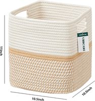 Panier de rangement en corde de coton tressé fait main, pliable, pour linge, grands paniers avec poignées durables – Vente chaude