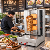 Machine à kebab au gaz commerciale à 3 brûleurs en acier inoxydable, rôtissoire verticale pour shawarma, pour restaurant