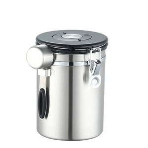 Coffee Bean Storage Jar Stainless Steel Airtight Cylinder With Measuring Spoon For Kitchen Use - Product Image 5