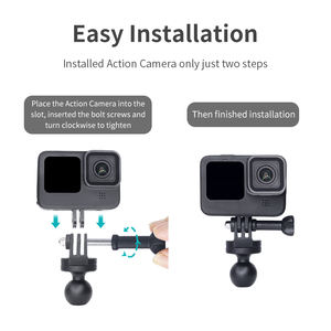 VINmounts soporte de aluminio para manillar de motocicleta, soporte para bicicleta ajustable 360° compatible con GoPro Hero - Product Image 2