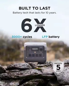 Para <span class=keywords><strong>ECOFLOW</strong></span> RIVER2 <span class=keywords><strong>Pro</strong></span>, estación de energía portátil de carga rápida, generador Solar, Panel Solar opcional, MPPT, respaldo para el hogar para acampar - Product Image 2