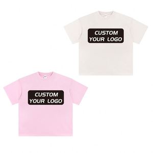 Custom Logo Wholesale High Quality 100% Cotton Plus Size Men's <b>Plain</b> Vintage <b>White</b> Blank <b>T</b>-<b>Shirts</b> - Product Image 2