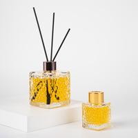 Flacon diffuseur de parfum en verre noir carré haut de gamme de 200 ml avec emballage de luxe pour les marques de parfums