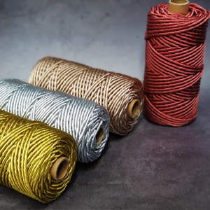 Decor <span class=keywords><strong>Macrame</strong></span> 3mm <span class=keywords><strong>filo</strong></span> d'oro corda a <span class=keywords><strong>filo</strong></span> singolo nastro natalizio - Product Image 1