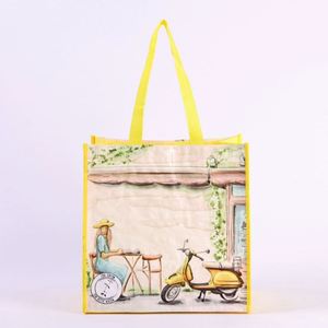 กระเป๋าผ้า PP เคลือบพิมพ์โลโก้ตามสั่งแบบขายส่ง พิมพ์สีเต็มรูปแบบ เป็นมิตรกับสิ่งแวดล้อม - Product Image 1