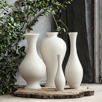 Vase en porcelaine blanche, finition mate, poterie décorative, récipient hydroponique pour salon de thé, hôtel, table, décoration intérieure