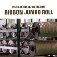 Pita Transfer Termal TTR Jumbo Roll 910mm*16300m 24mm Wax Resin Kompatibel untuk Printer Label Barcode